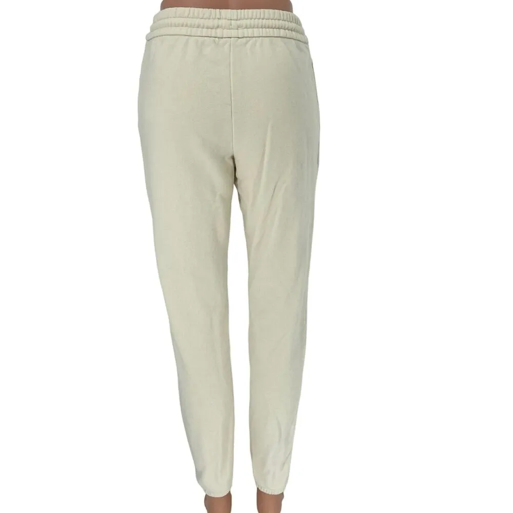 Peloton White Elastic Waist Drawstring Workout Ankle Sweat Jogger Pants XS - Image 3