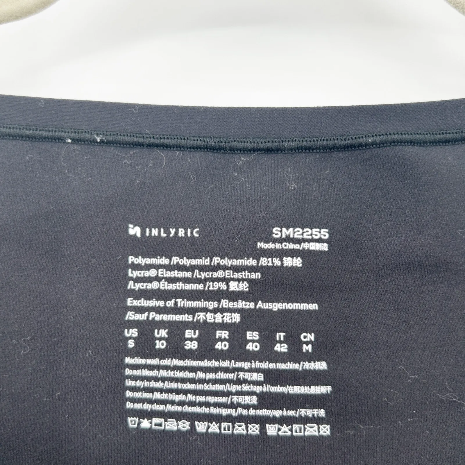 Inlyric‎ Womens Natrelax Stretch Square Neck Basic Long Sleeve Crop Top Size S Black - Image 4