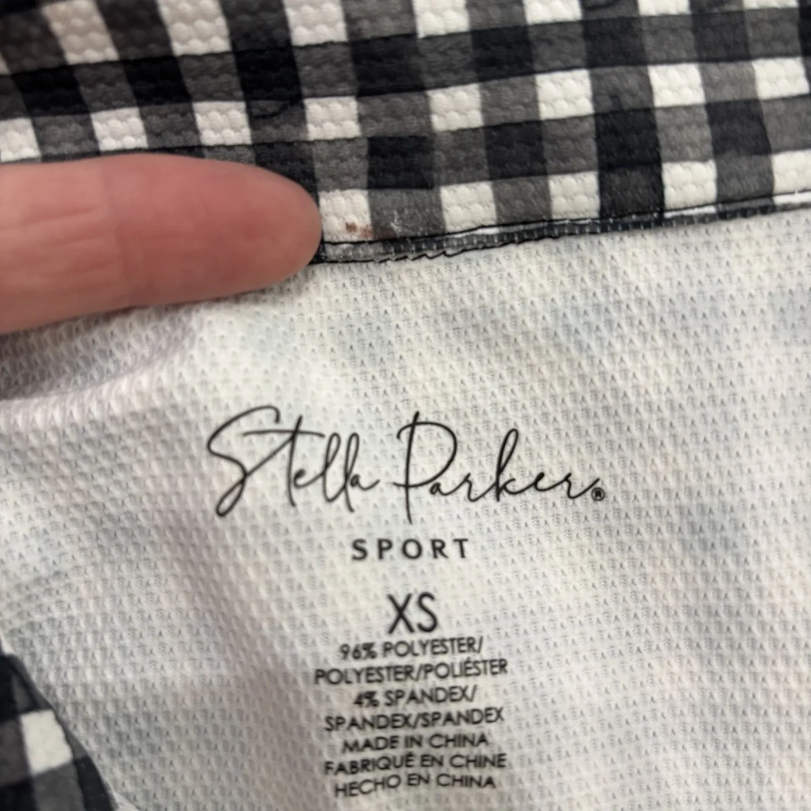 Stella Parker Vest Women XS Black White Gingham Full Zip Stretch Mock Neck UPF‎ - Image 11