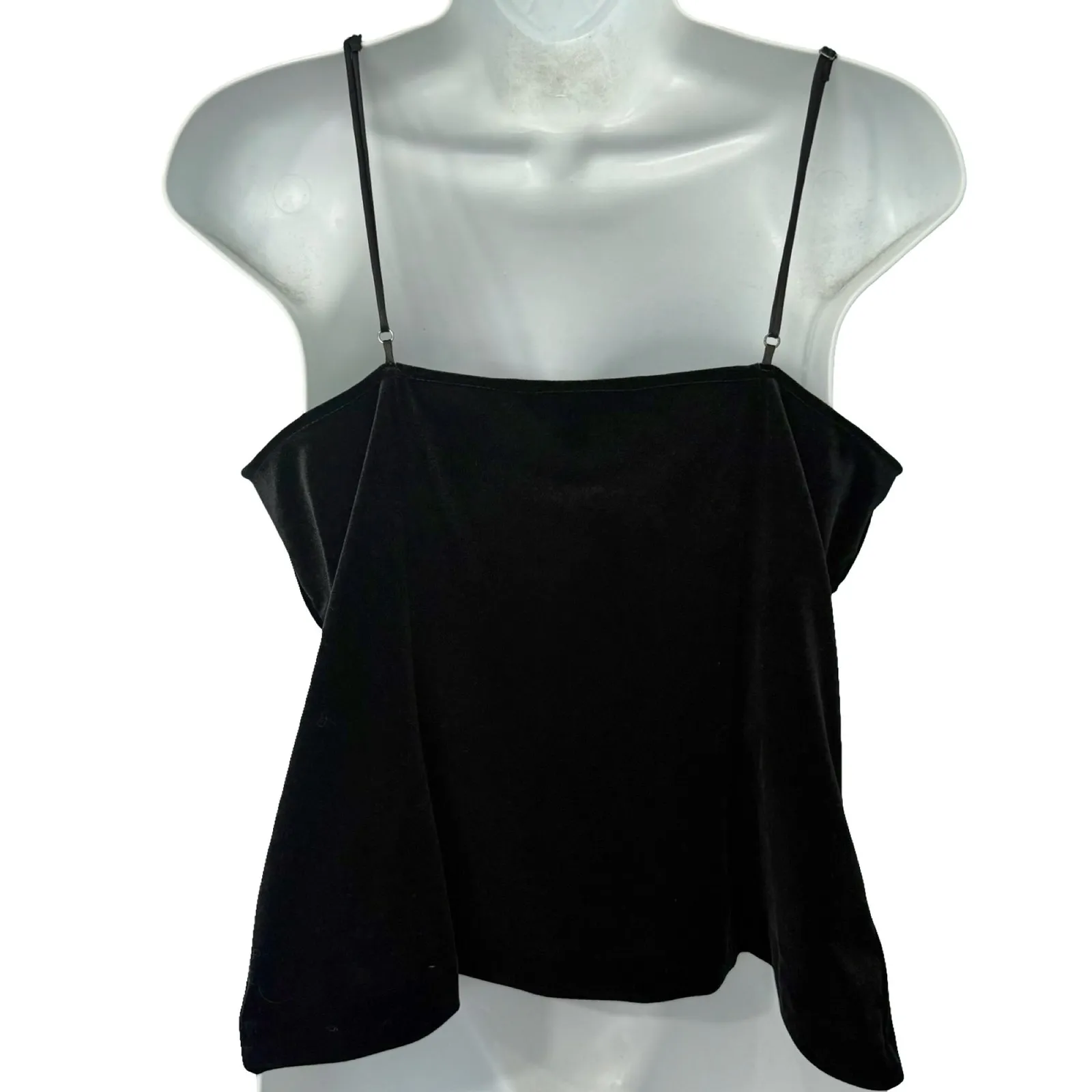 Banana Republic Black Velvet Spaghetti Strap Tank Top Camisole size M NEW Tags - Image 5