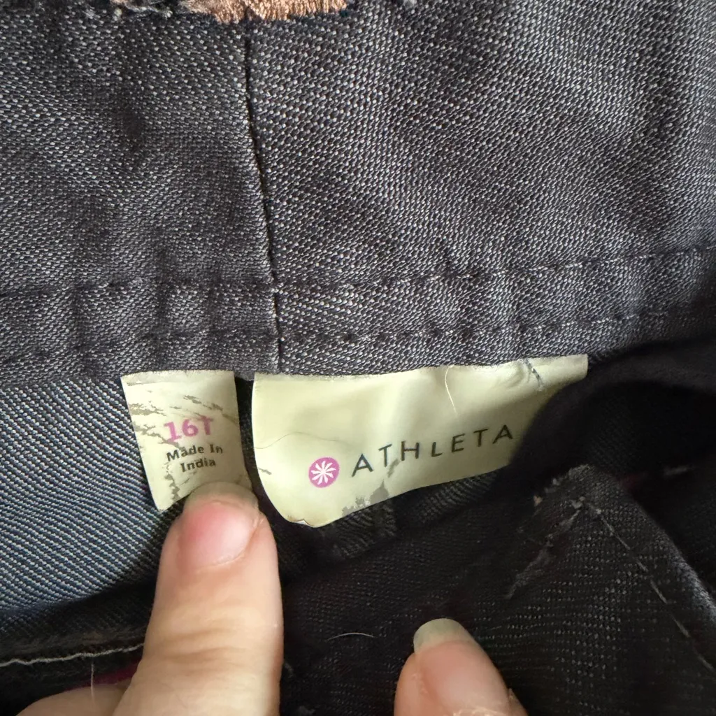 Athleta Frontier Jeans Dark Wash Black Denim Straight Leg Womens 16T Casual - Image 4