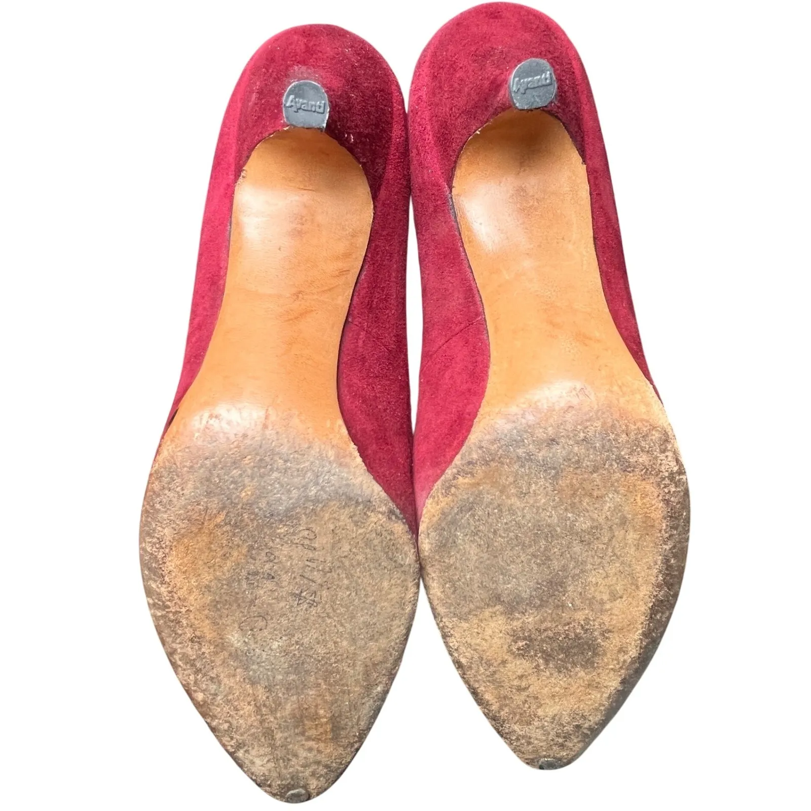 Martina Wine‎ Red Pumps Women's 7S Slim Narrow Classic Leather Heels Vintage Size 7 - Image 6