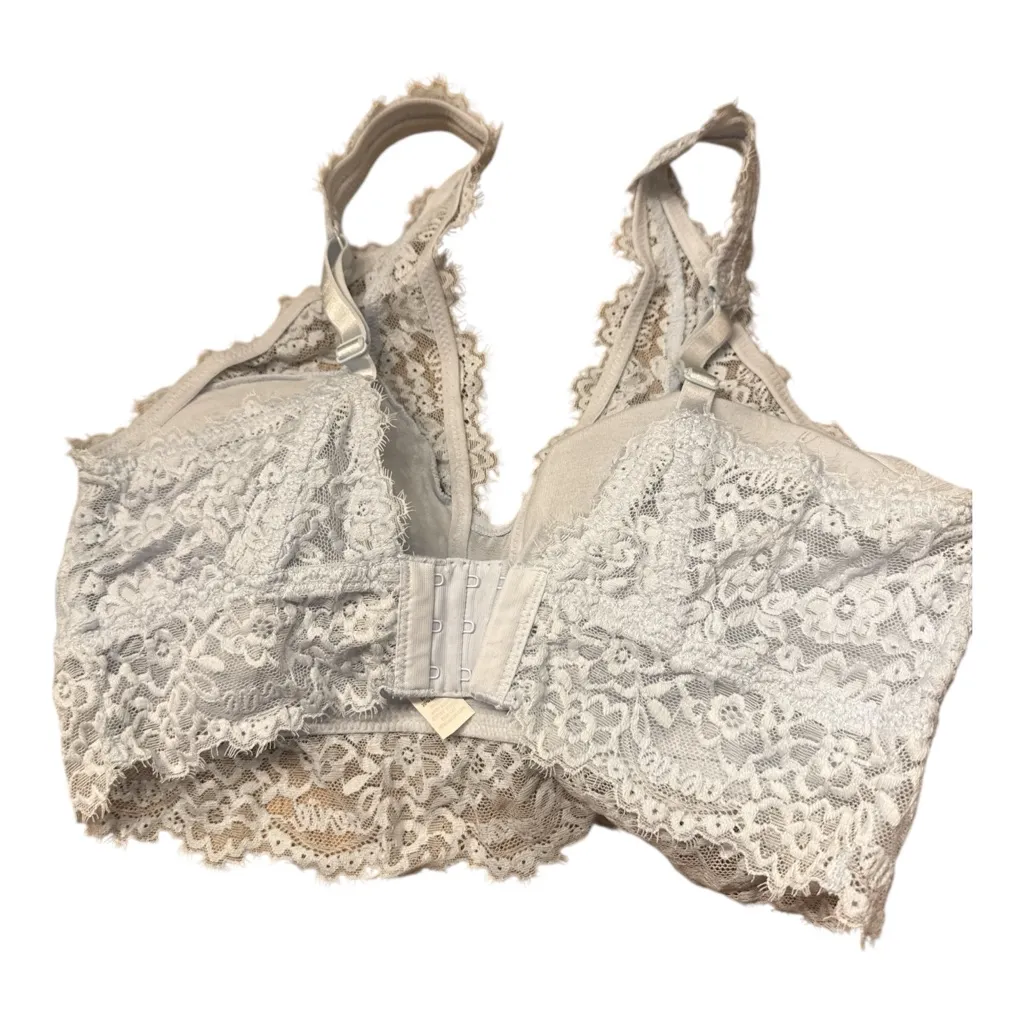 Aerie Eyelash Lace Padded Plunge Bra in color Soft Satin - Image 4