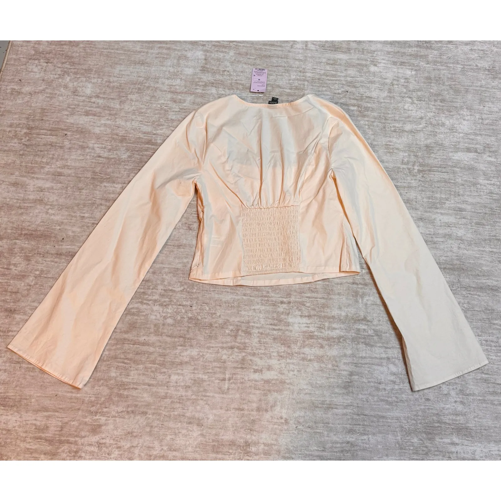 Wild Fable Womens Medium Light Pink Peach Square Neck Bell Sleeve Bustier Top - Image 6