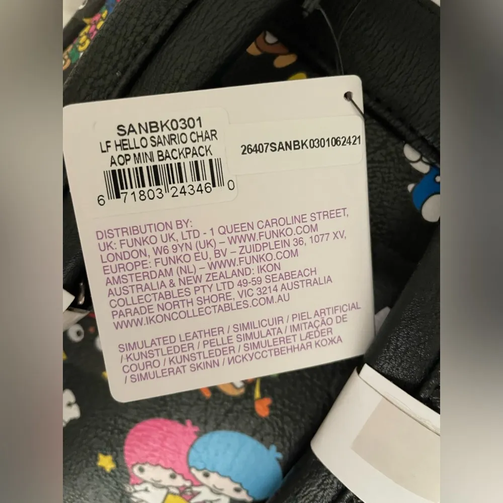 NWT Loungefly Sanrio Hello Kitty Backpack Black Multicolor - Image 2