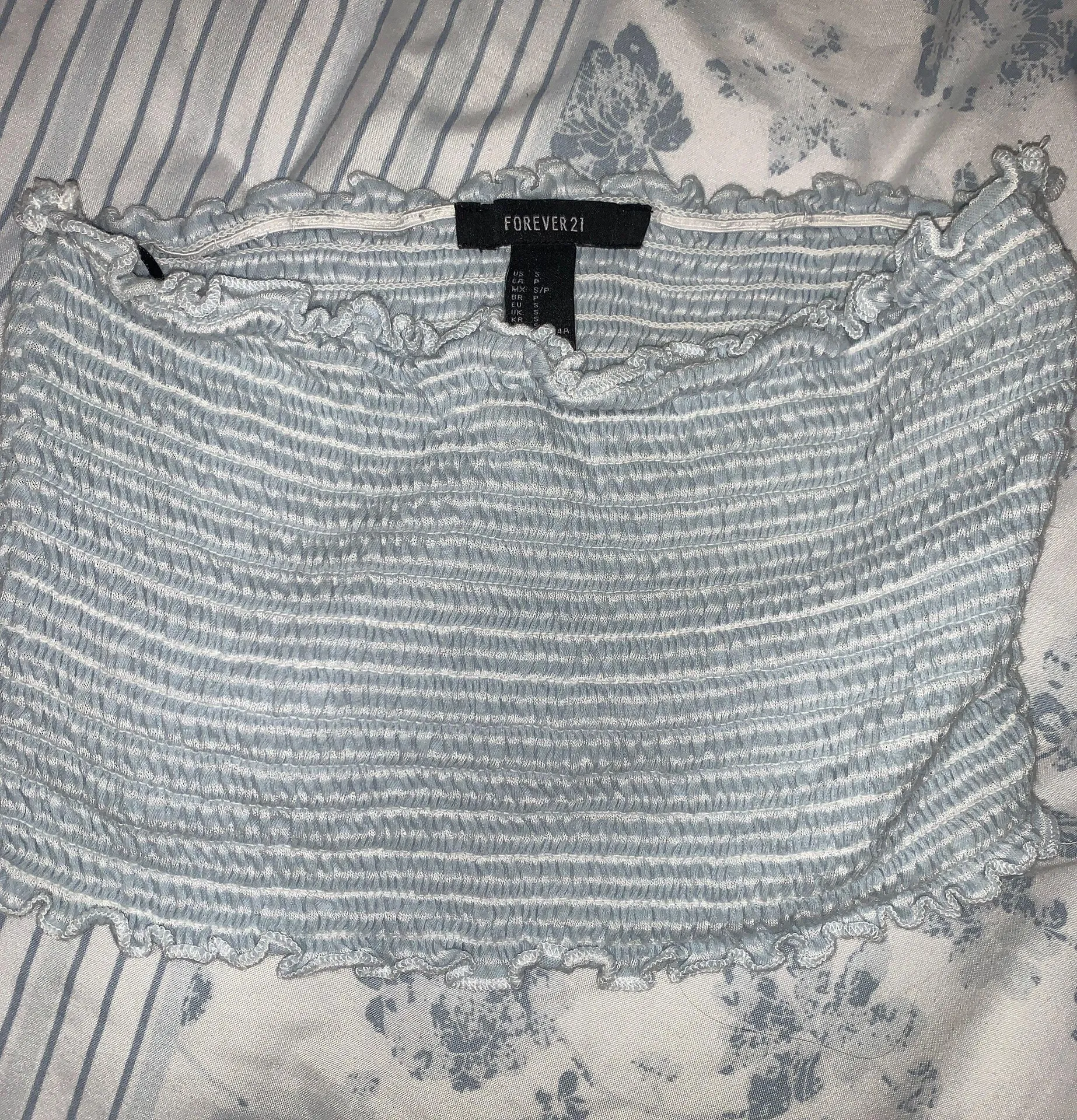 ruffle blue tube top - Image 2