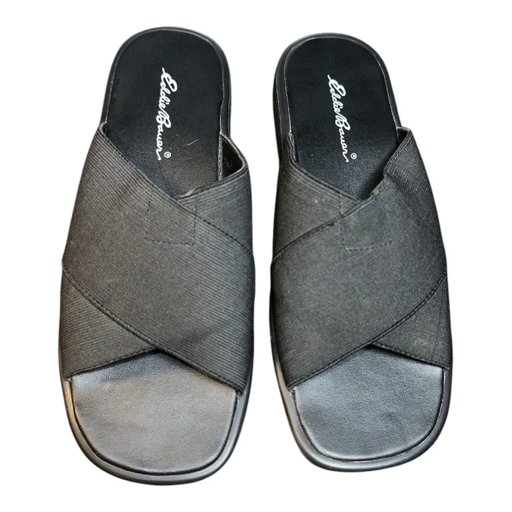 women's black Break Point Slide platform Sandals Size 8M - Image 2