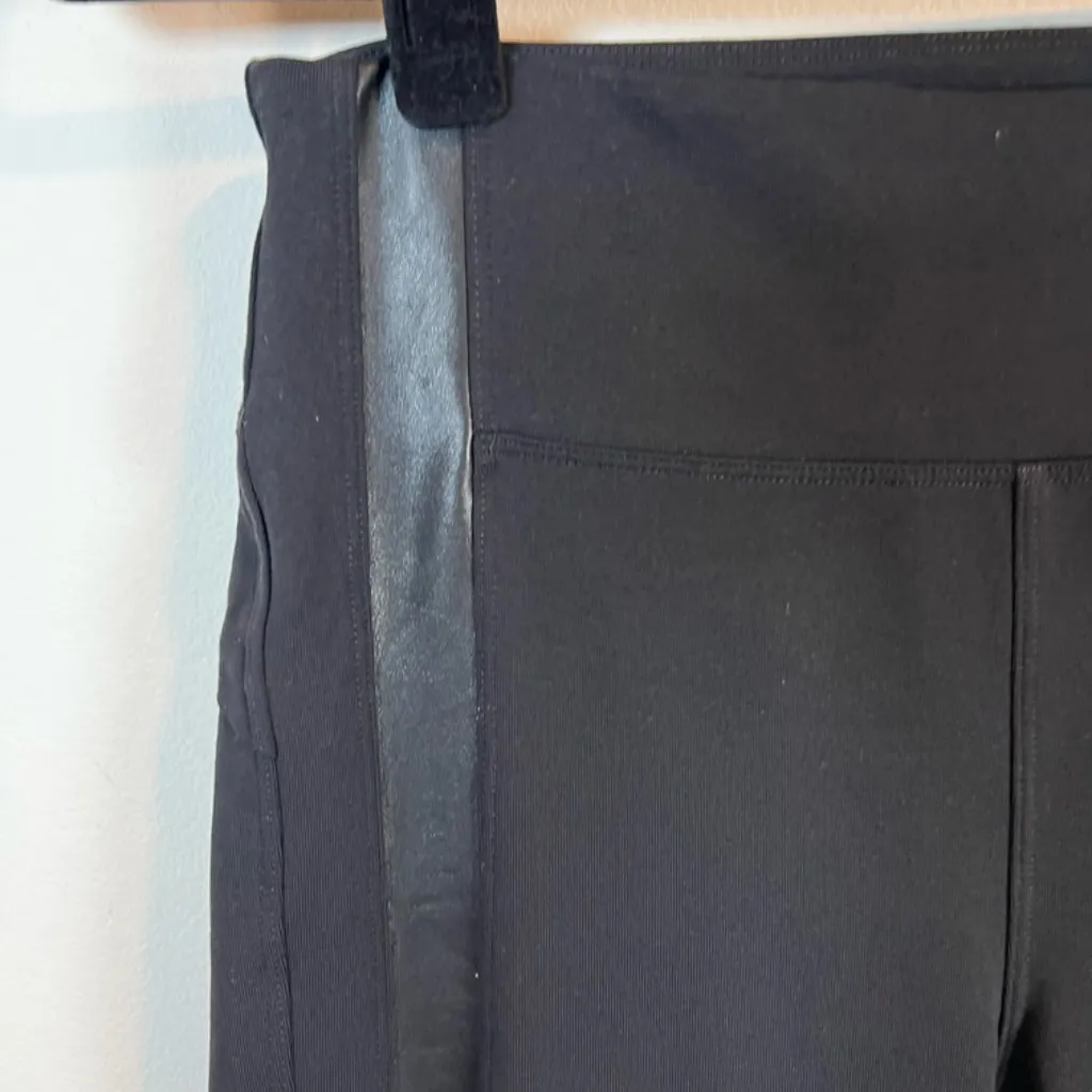 Athleta Womens Mid Rise Flat Iron Tux Leggings Black Moto Zip Pockets Stretch XS - Image 3