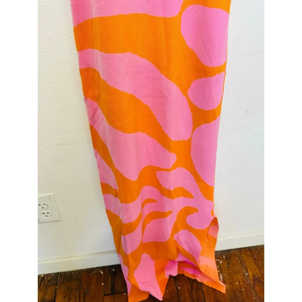 SOLID & STRIPED Carnation Pink Clementine Funky Pattern Knit Sia Dress size L - Image 5