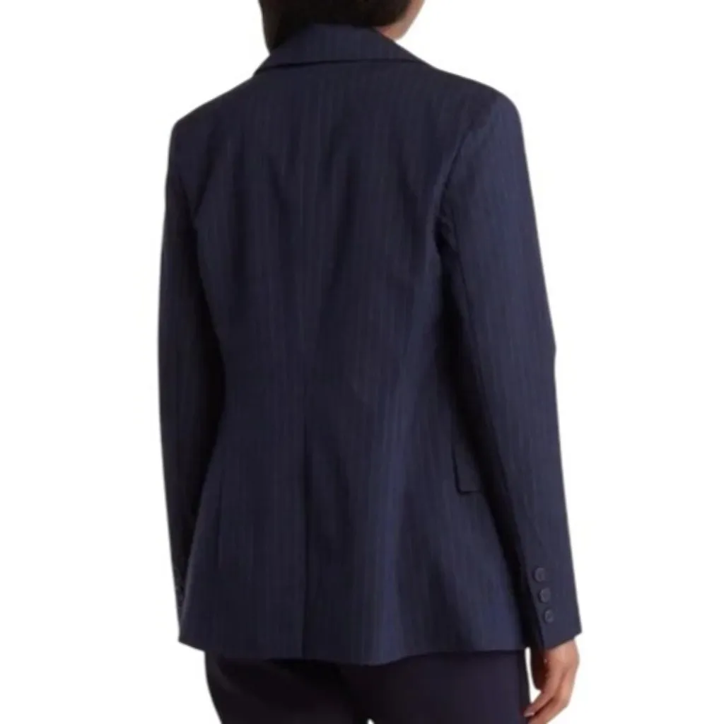 NWT Avec Les Filles Tailored Navy Double Breasted Pinstripe Blazer Jacket 2X - Image 2