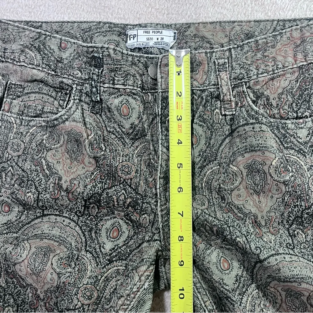 Free People Corduroy Paisley Straight Leg Jeans - Image 6