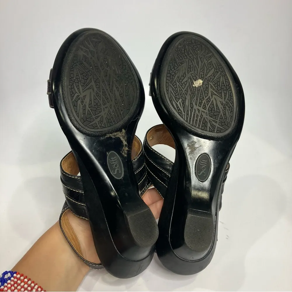 Sofft‎ black leather sandals heels slingback dressy casual women’s size 6 - Image 7