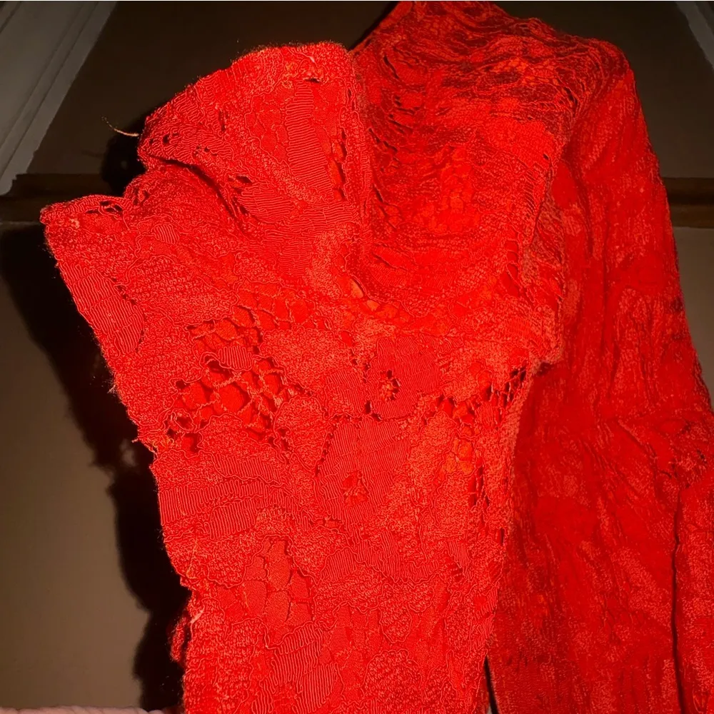 Revolve Lovers and friends Gretta Faux Wrap Romper in‎ Deep Cora Red size small - Image 7