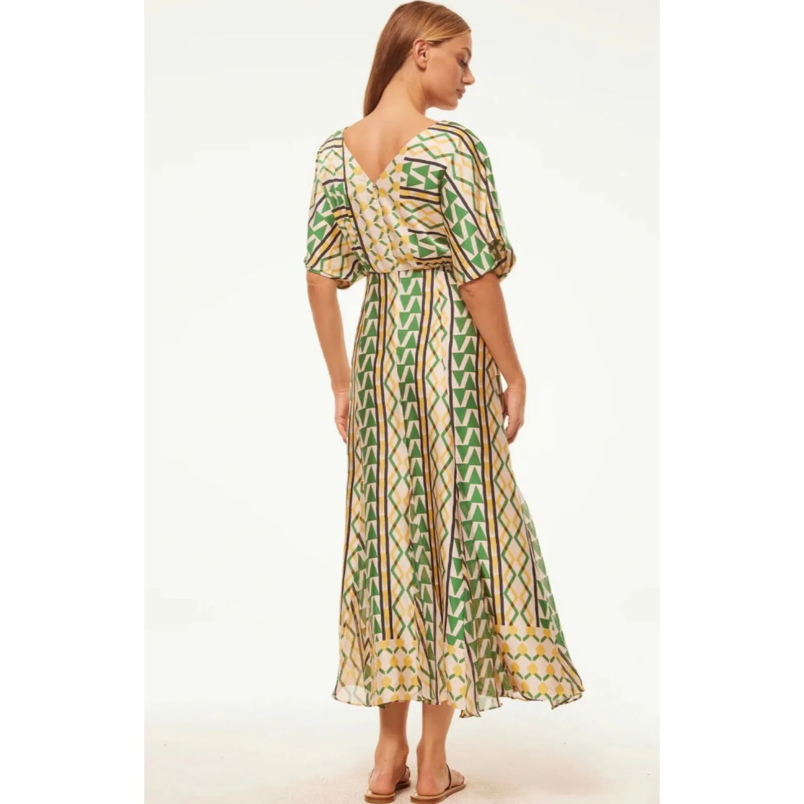 NEW NWT MISA Los Angeles Irena Dress in Limoncello Geo Mix size Small - Image 3