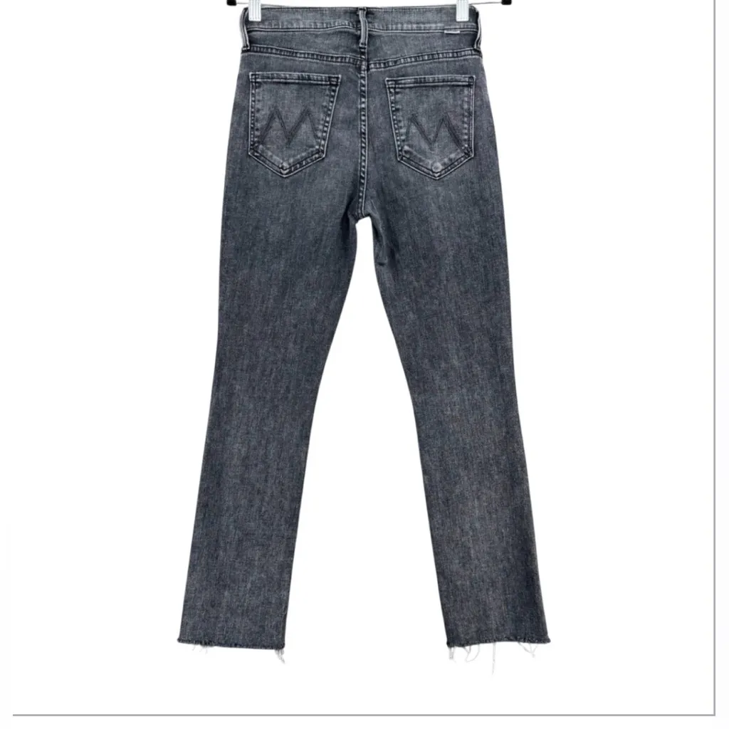 Mother High Waisted Rascal Ankle Step Fray Jeans Night Garden Size 26 Gray - Image 6