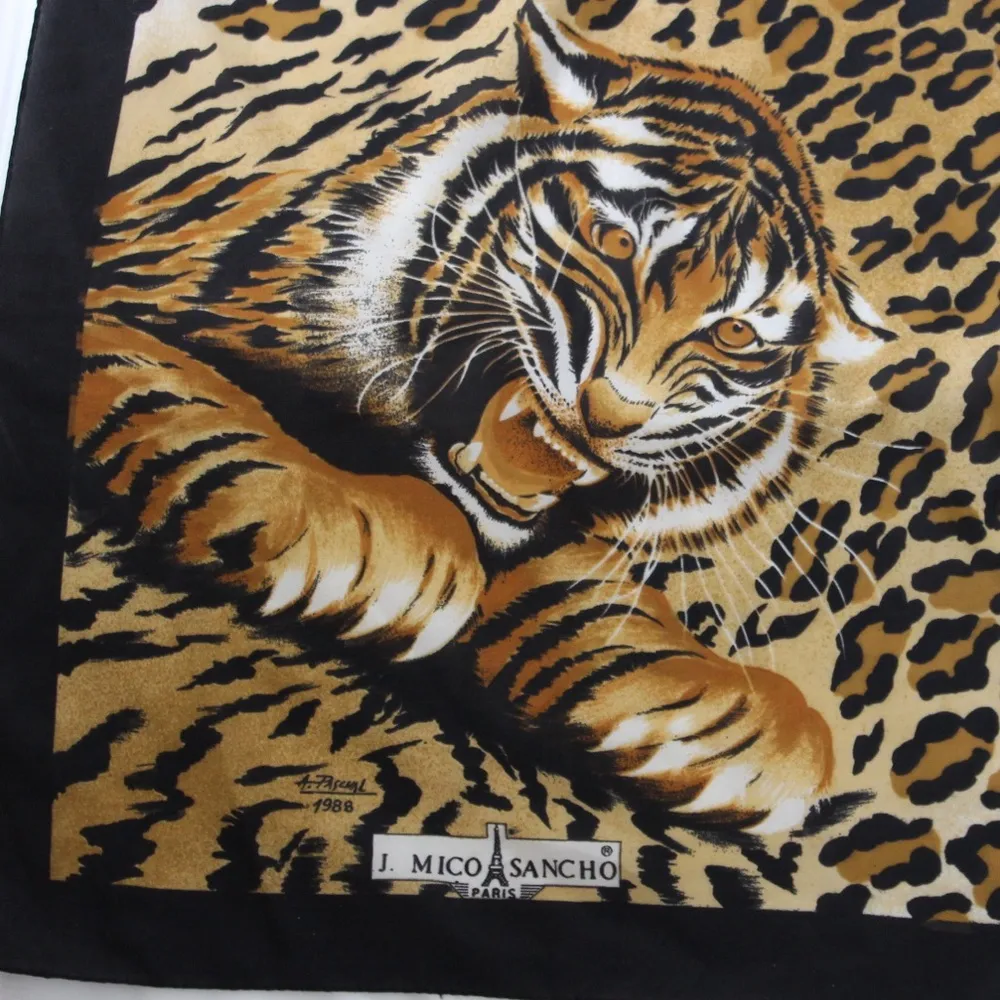 J Mico Sancho Paris Cheetah Print Tiger Scarf Black - Image 2