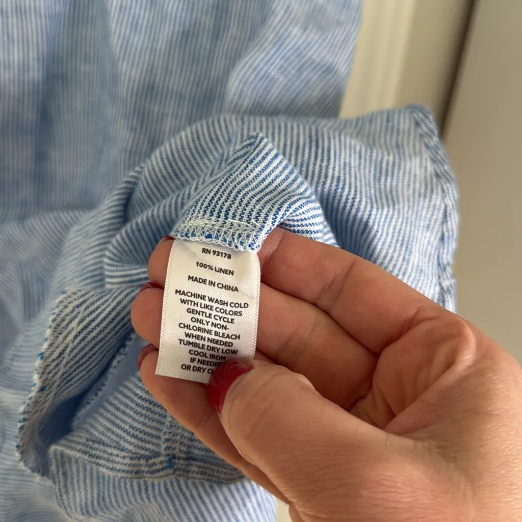 Magaschoni micro stripe linen shirt dress - Image 6