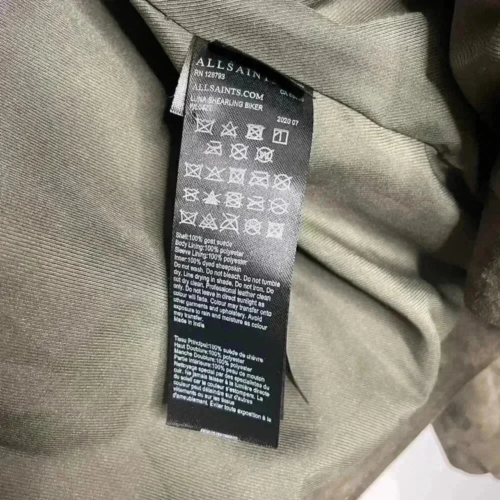 ALLSAINTS Luna Suede Goat Leather Biker Jacket Size 0 - Image 6