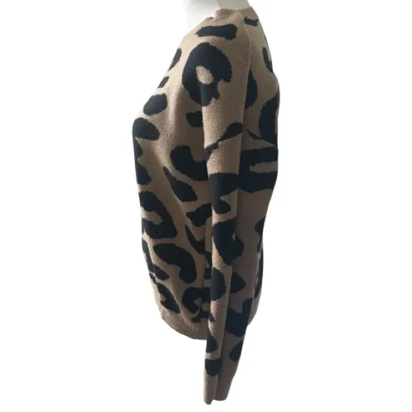 Leopard Print Sweater - Tan and Black - Image 8