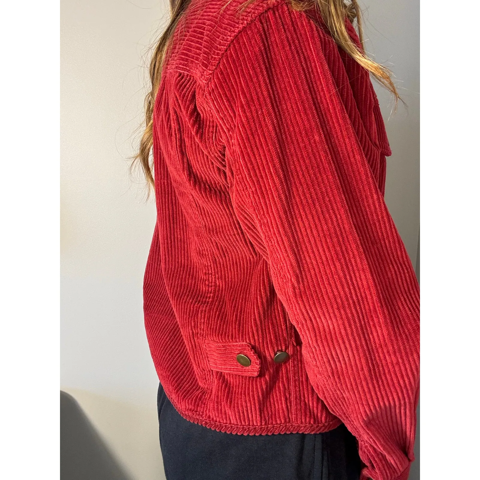 Vintage Crossroads Y2K 90s Red Corduroy Jacket Gilmore Girls Size M - Image 3