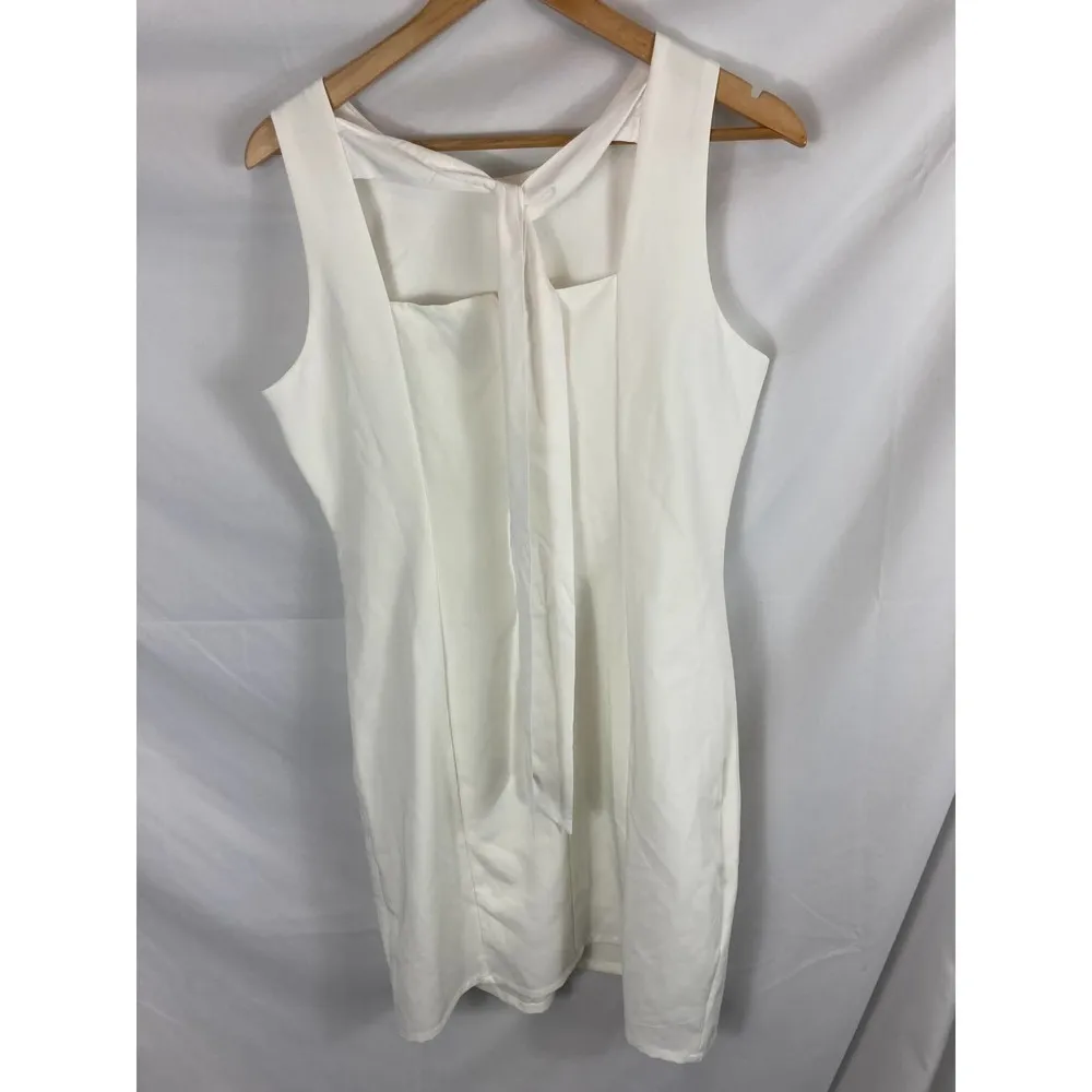 Sam Edelman Bow Back Sheath Dress White Sleeveless size 10 - Image 6