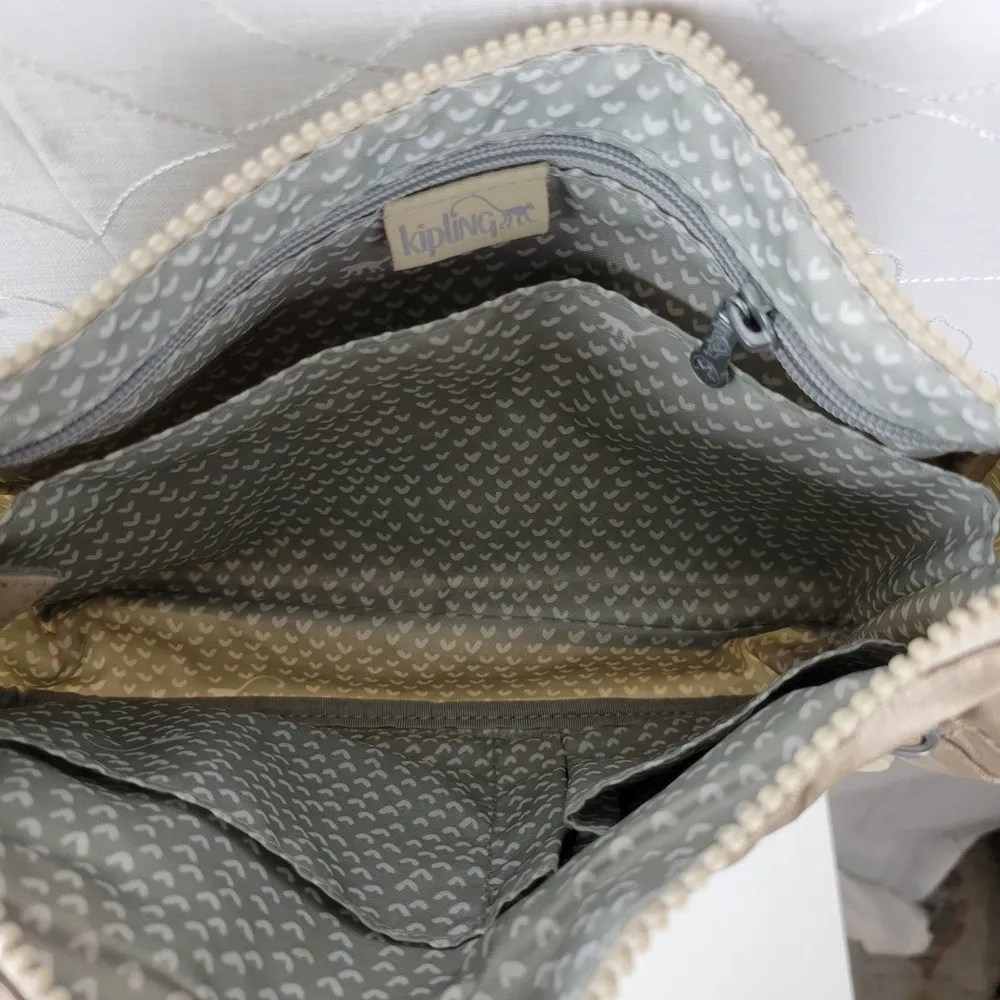 Kipling Callie Womens Crossbody Bag Gold Metallic Lightweight Casual Purse Bag - Image 9