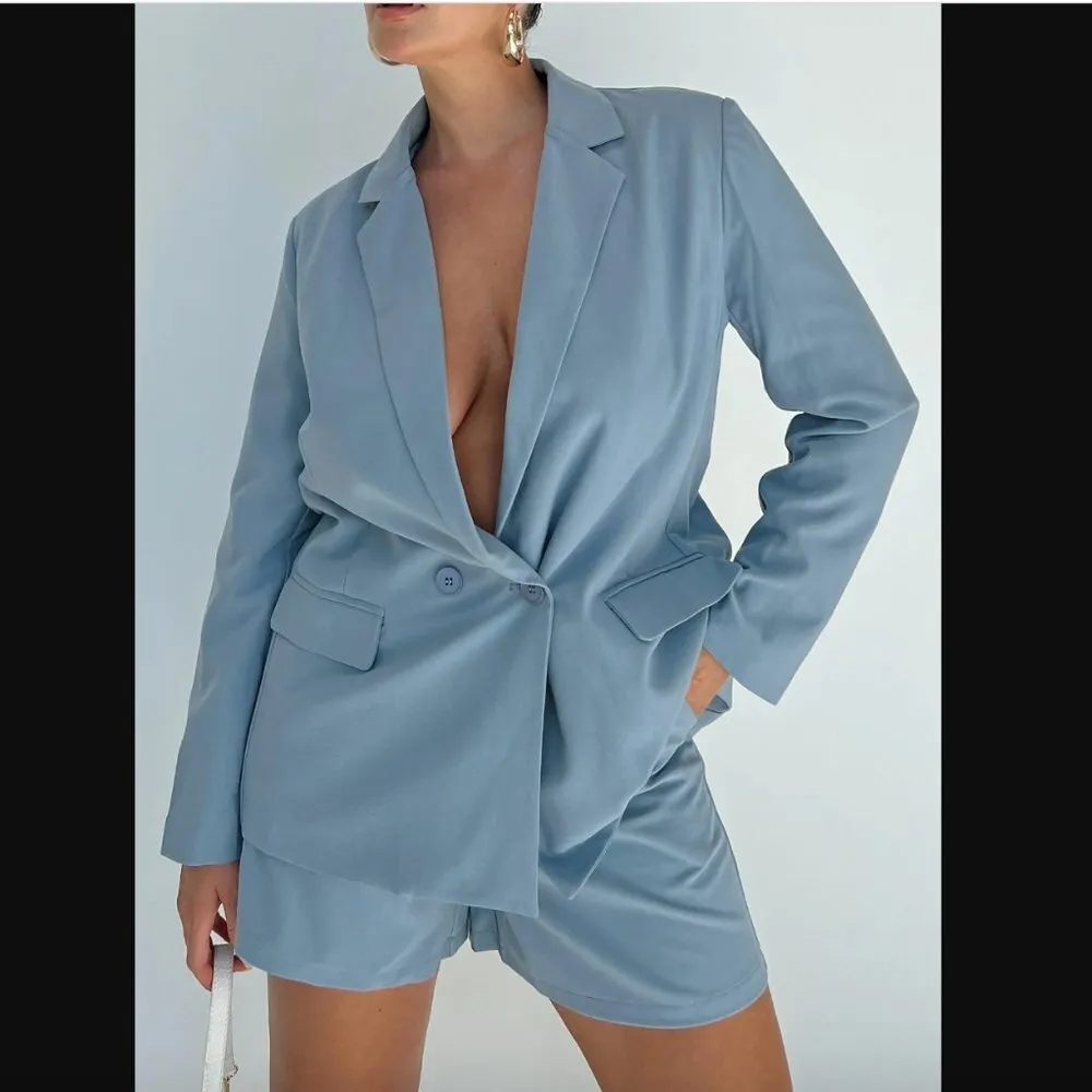 Sazan Light Blue Relaxed Fit Blazer 2 - Image 6