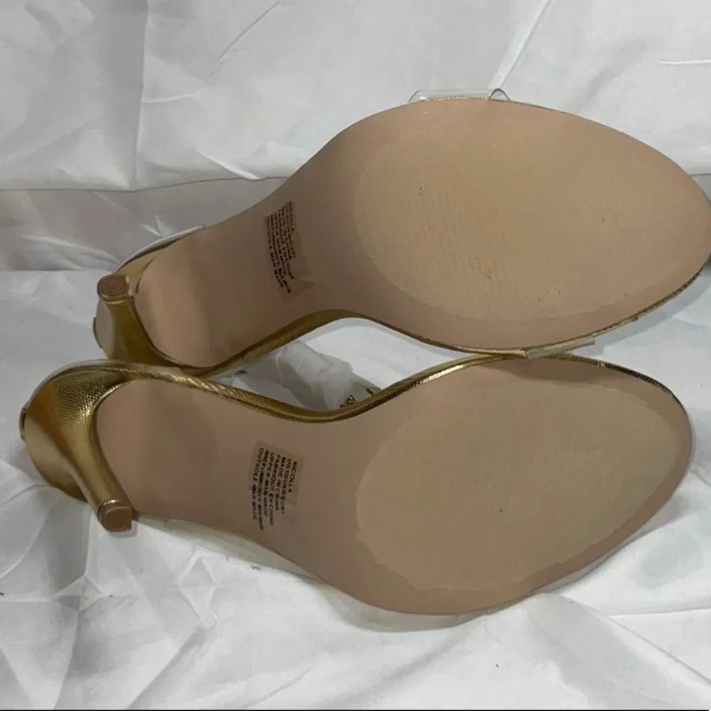 Elegant Gold High Heel Sandals Size 10 - Image 9