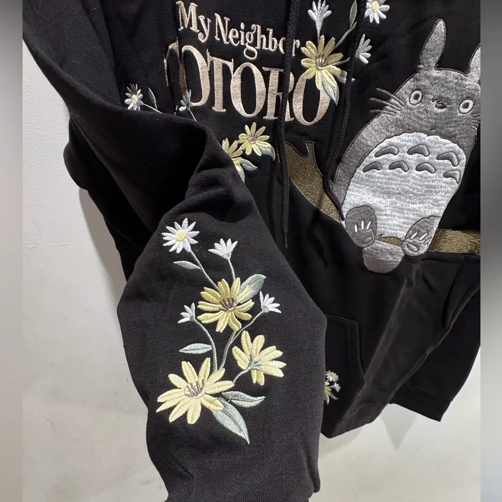 Studio Ghibli My Neighbor Totoro Floral Logo Hoodie Sweater - Image 6