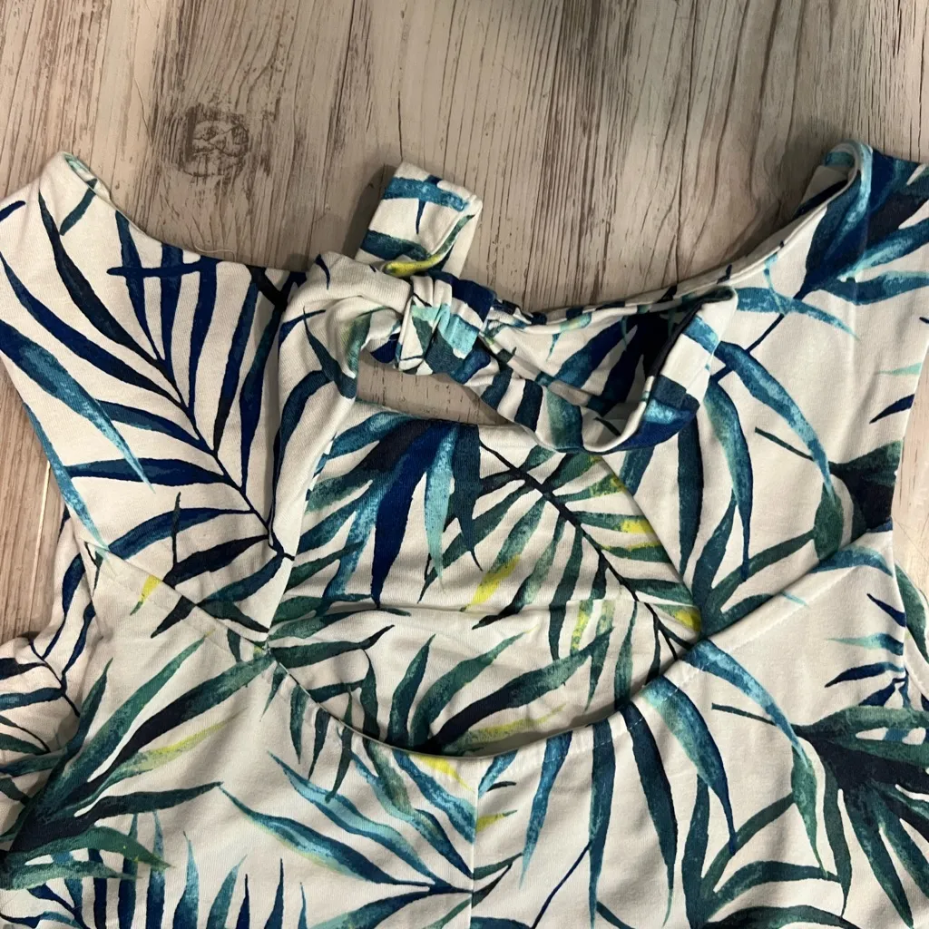 Tropical Leaf Print Dress - Image 3
