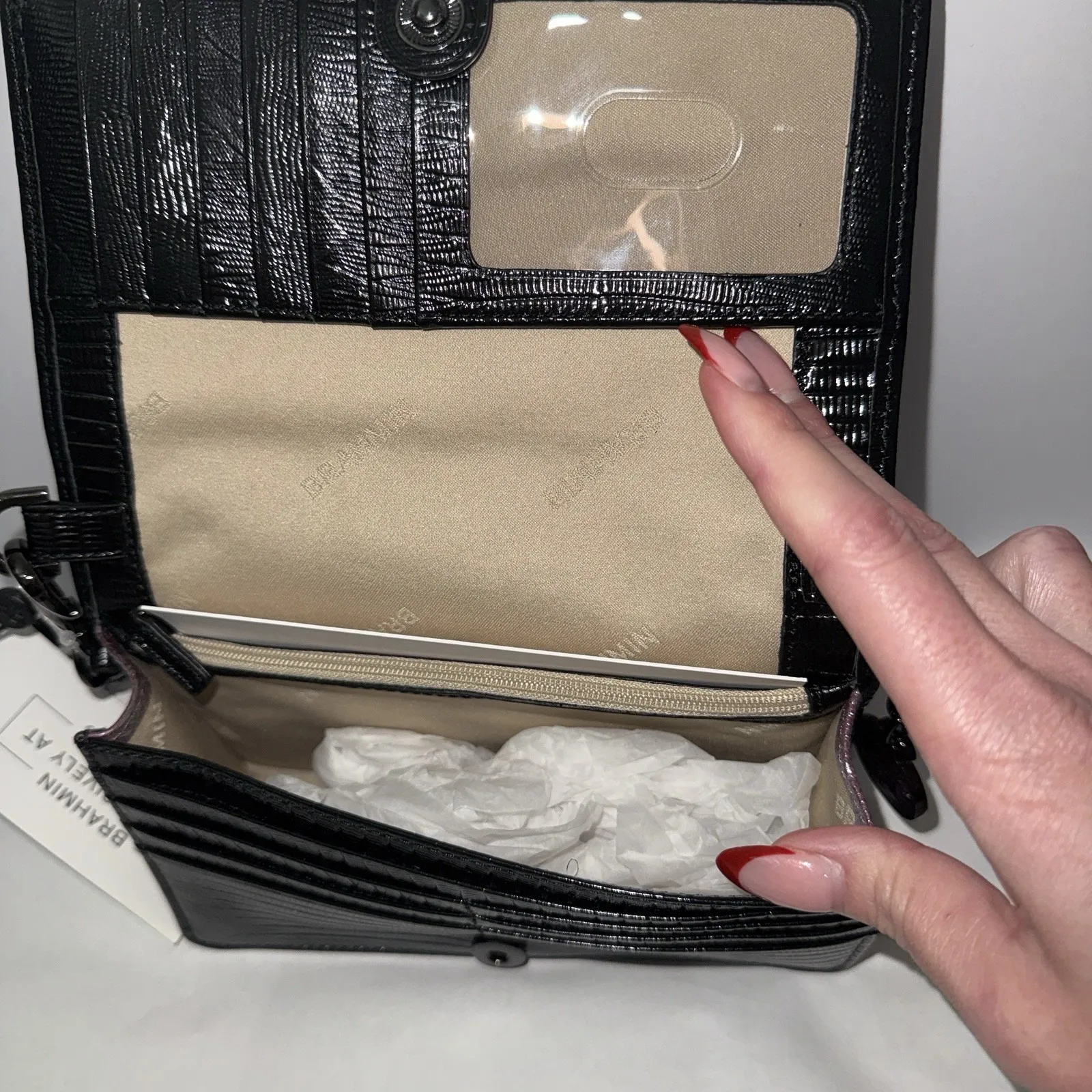 NWT$275 Brahmin Minuette Heroic Purple Adelaide Lthr Crossbody Credit Card - Image 7