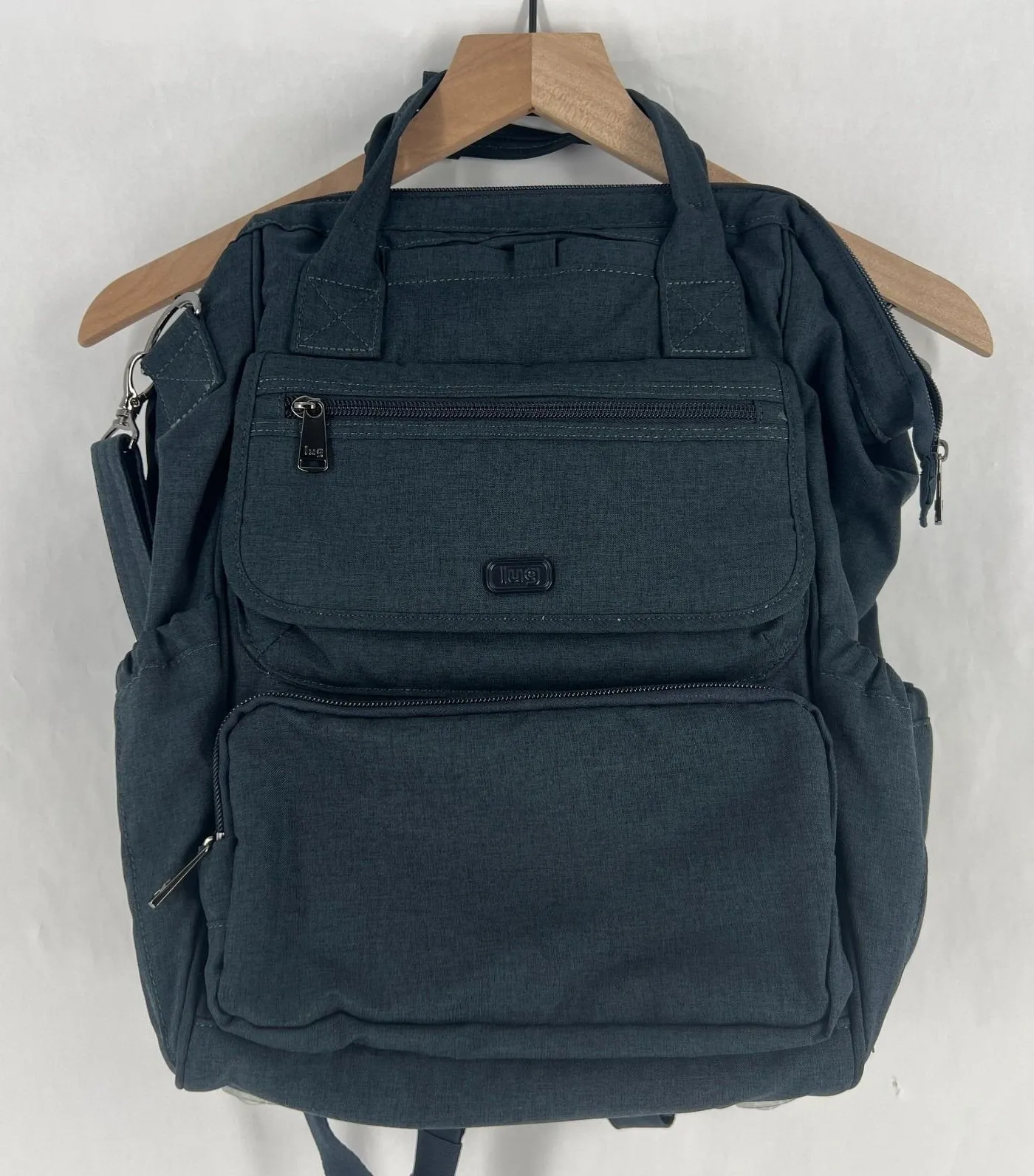 Lug Via 2 Womens Navy Multipurpose Pockets Detachable Strap Convertible Bag Blue - Image 1