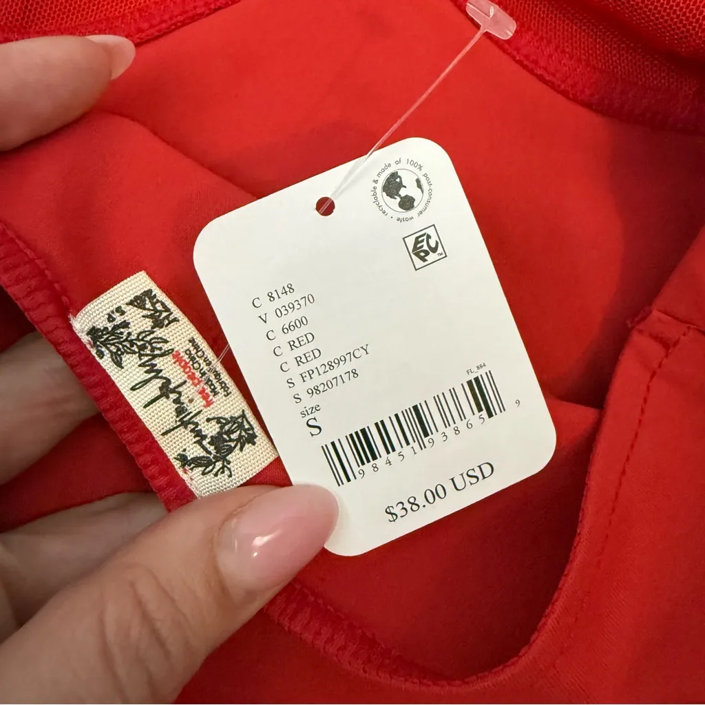 Free People Still Here Halter Top Red S - Image 5