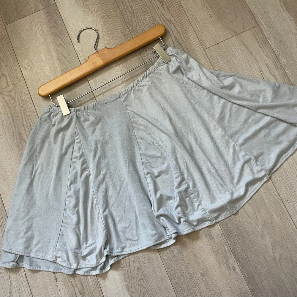 Brandy Melville Skirt micro suede skater mini womens Blue (one size) coquette - Image 4