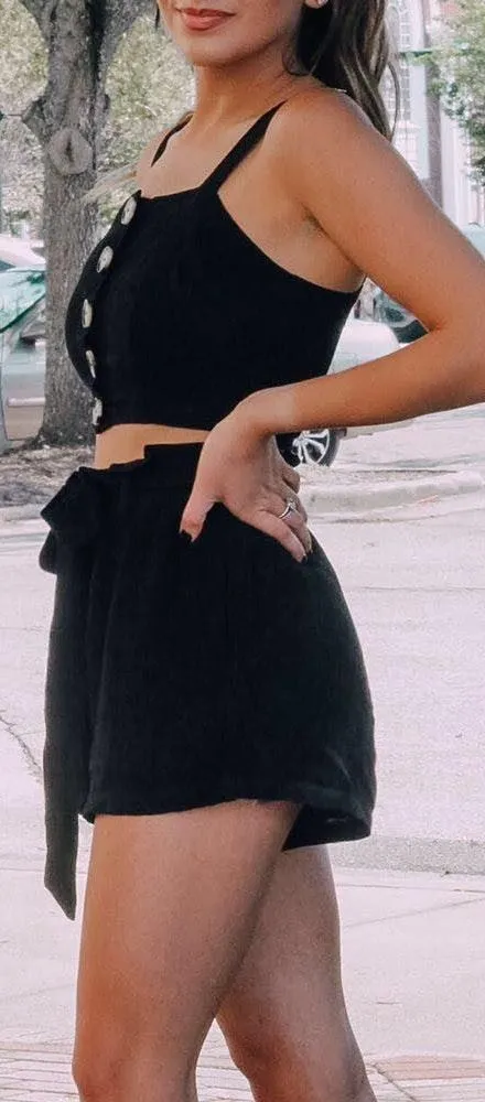 Black Two Piece Button Down Set - Image 2