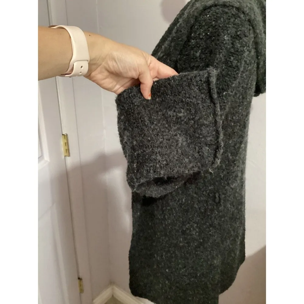 J. Crew Wool Blend Hooded Gray Cardigan - Image 4