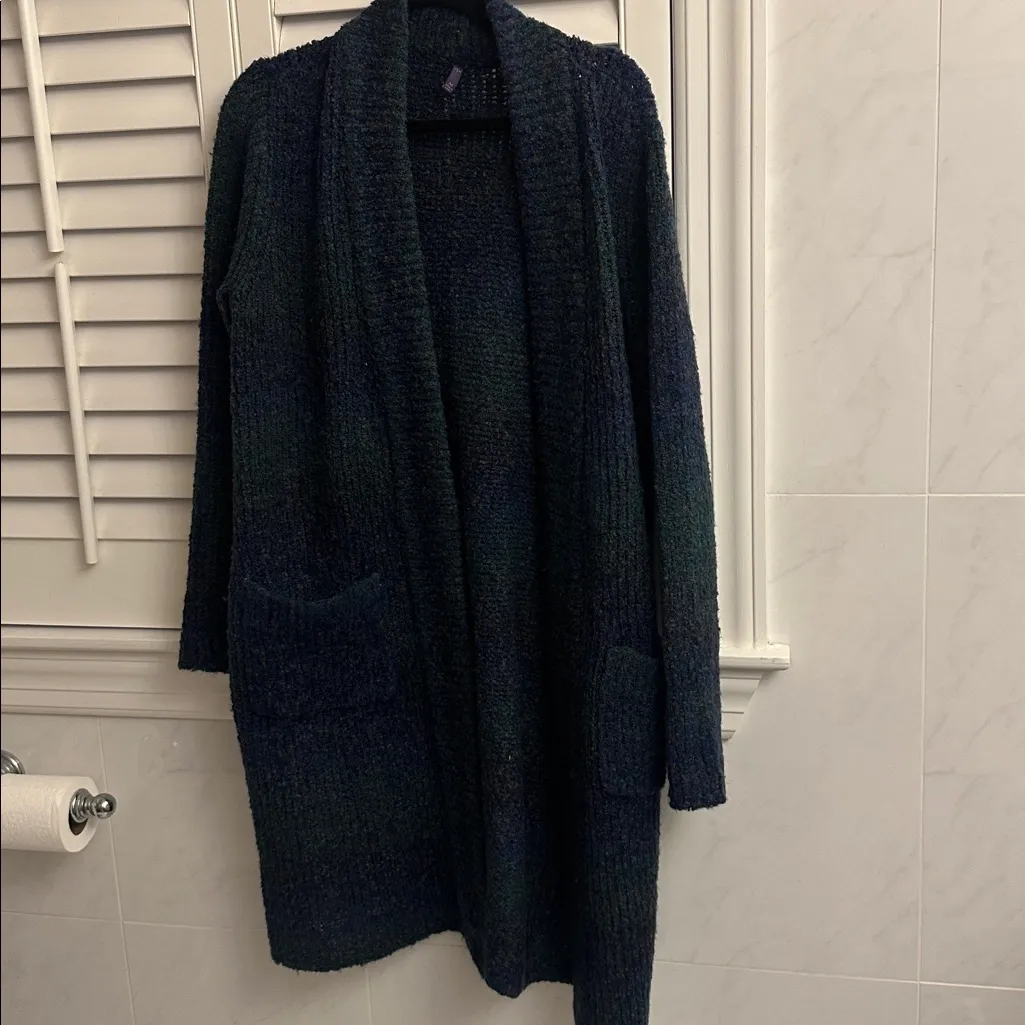 NYDJ open front cardigan size Medium long cool colors pockets - Image 6