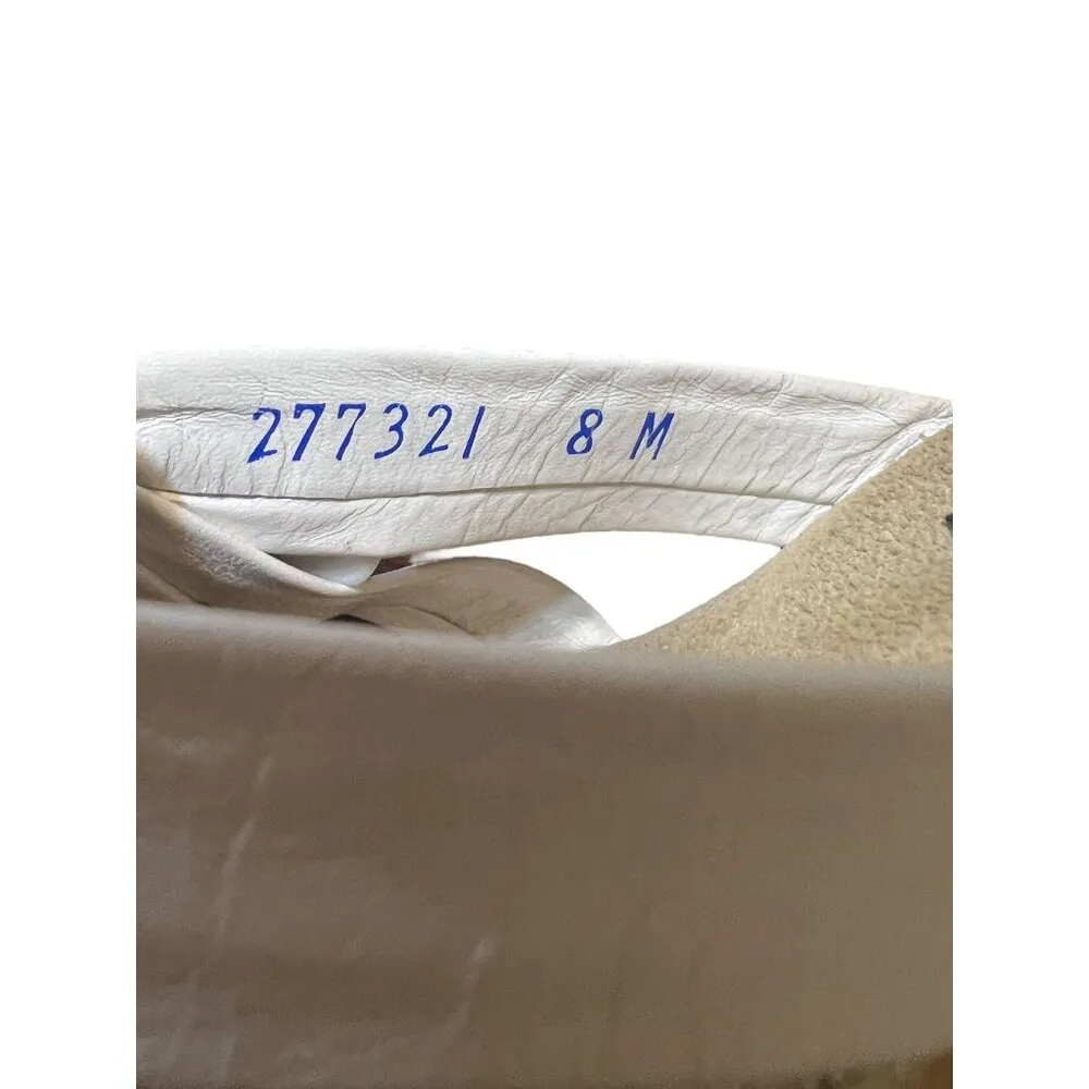 SAS White Leather Slip On Sandals Shoes Comfort Block Rubber 2" Heel Size 8 - Image 6