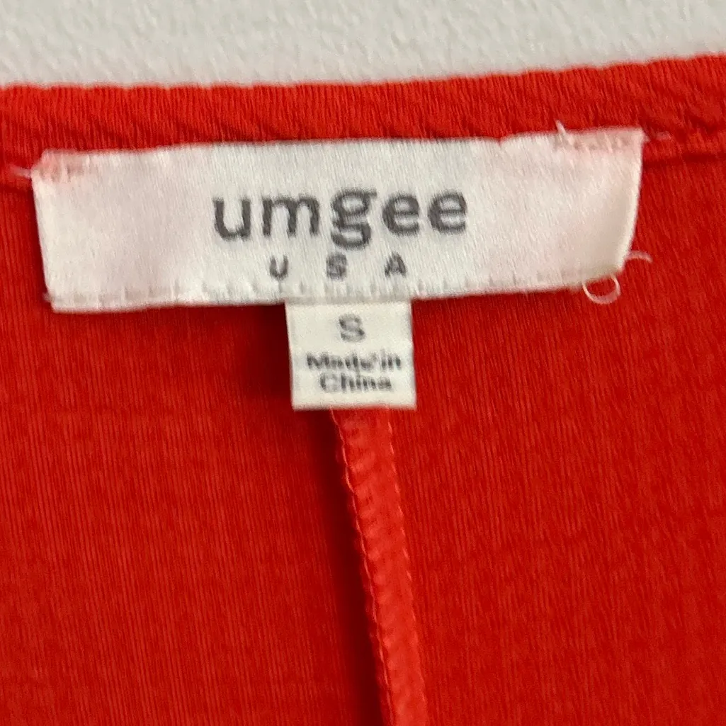 Umgee Orange Textured Oversized Dolman Short Sleeve V-Neck Dress Size Small - Image 6