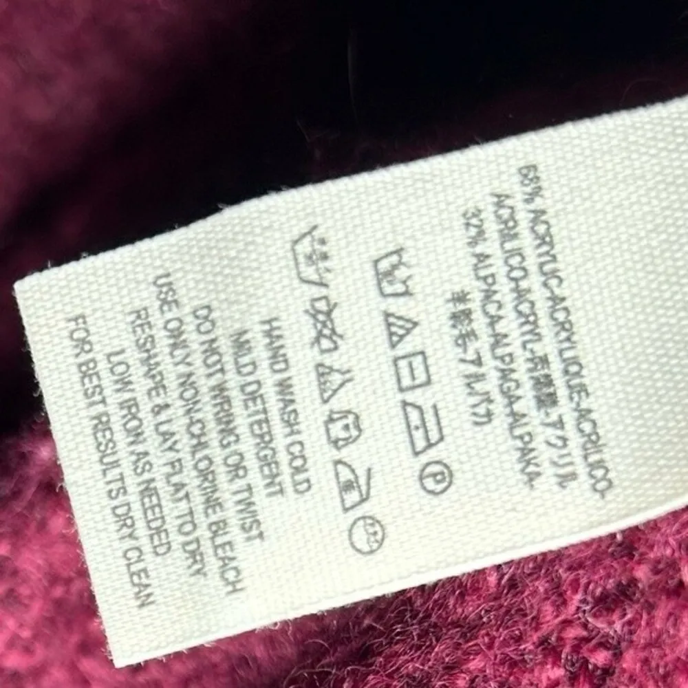 Free People Lofty V neck oversized pullover sweater in wine size XS - Image 6