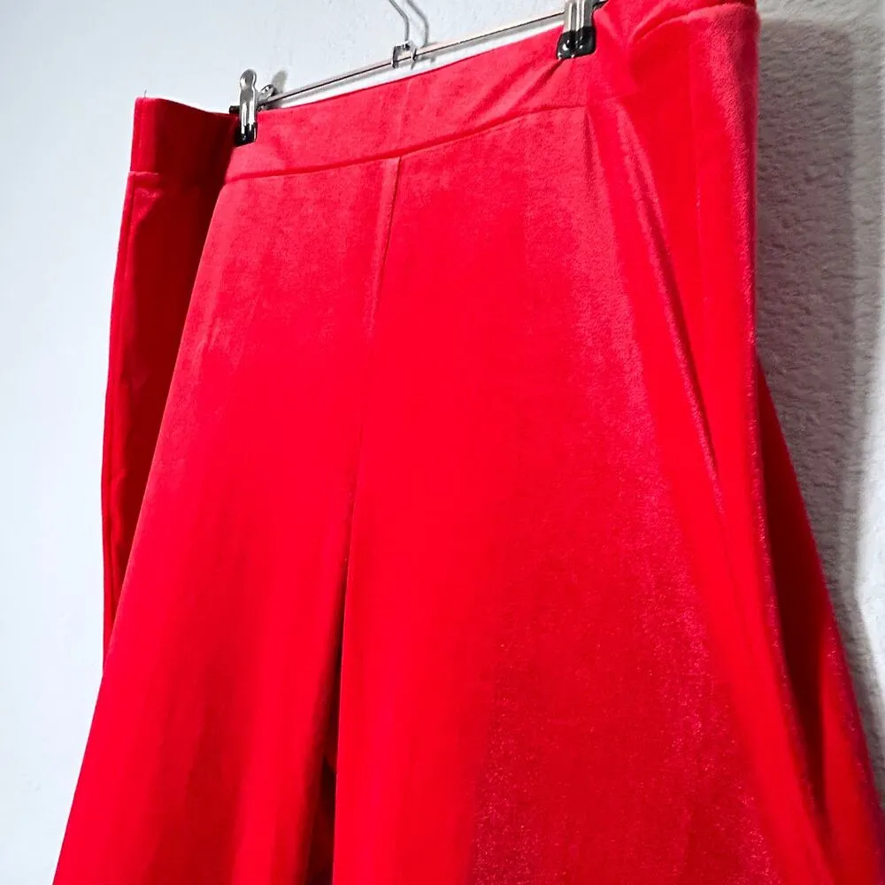 NEW Lane Bryant Velvet Flare Pant Holiday Red No Gap Waist Band Size 16 Comfy XL - Image 8