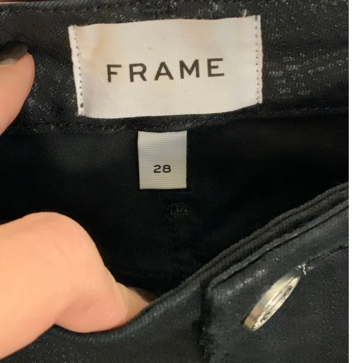 Frame Denim Le Crop Mini Boot in‎ Houndstooth Shine Size 28 - Image 4