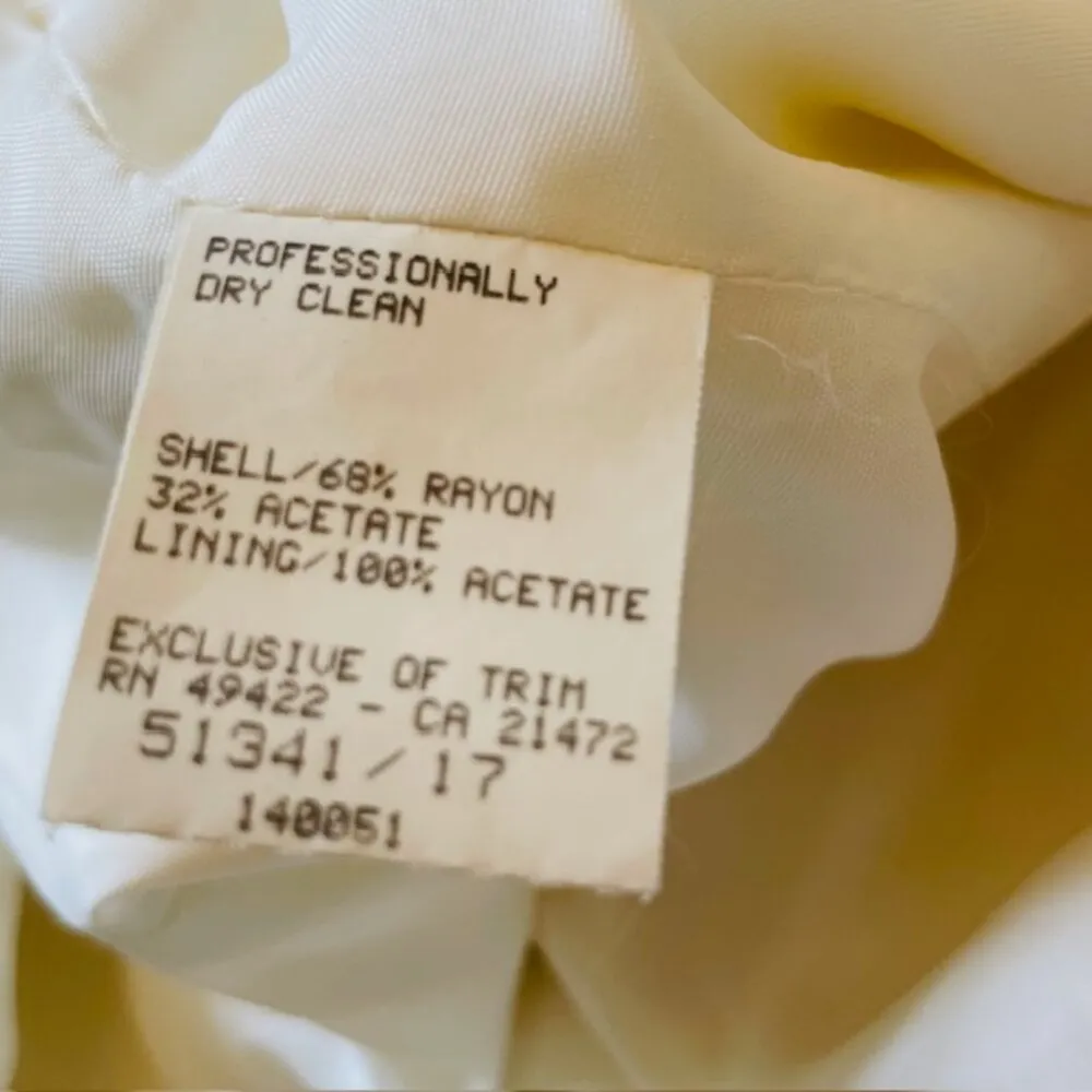 Jessica McClintock Vintage 90’s Ivory Lace Pearl Skirt Suit Bridal Shower Medium - Image 6