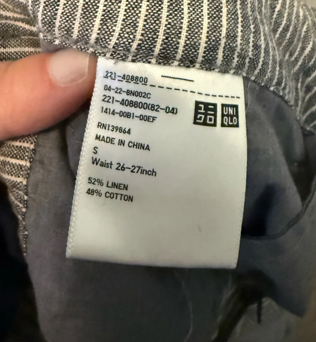 Gray Striped Slack Capris - Image 3