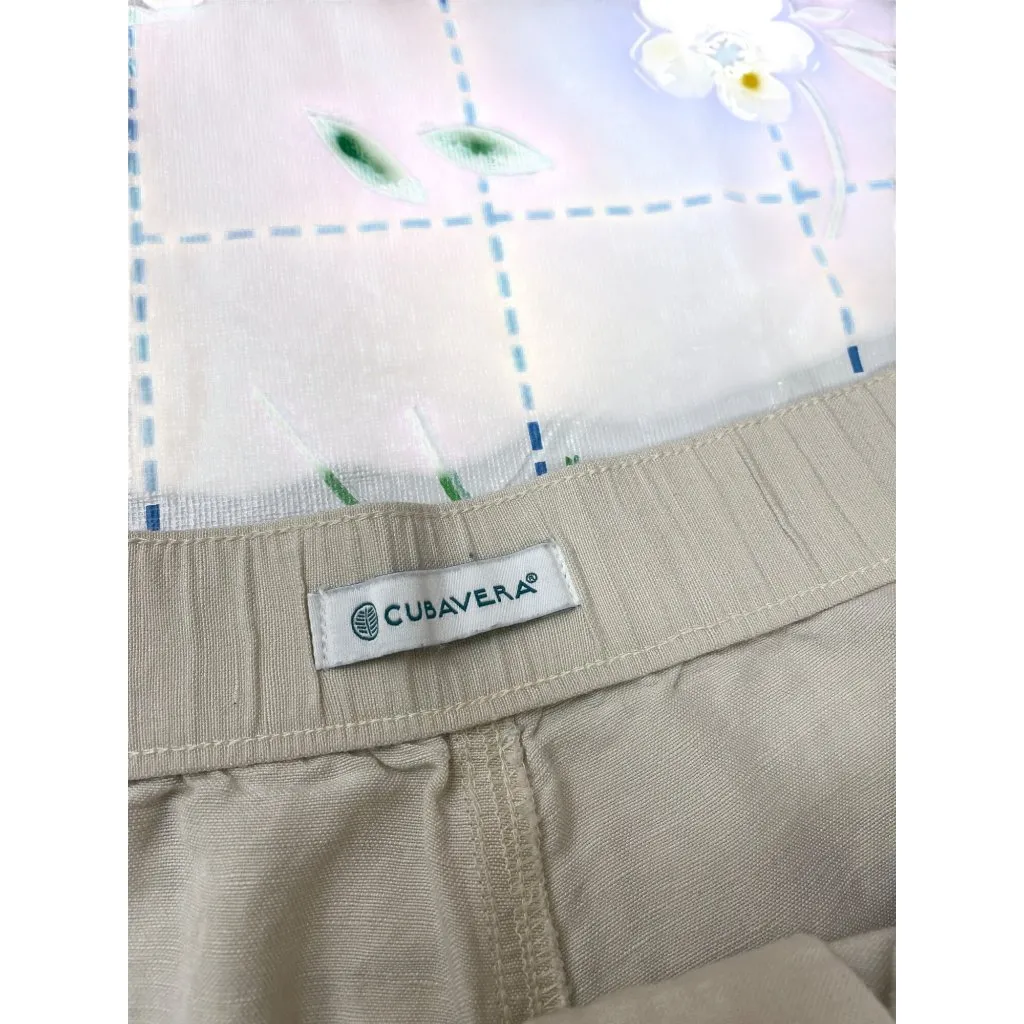 Cubavera womans beige Drawstring Linen blend wide leg pants size 2XB SKU 8437 - Image 8