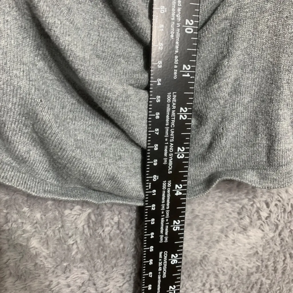 Worthington Gray Cardigan Sweater Women’s Small Button Front Ruched Detail 3/4 S - Image 4