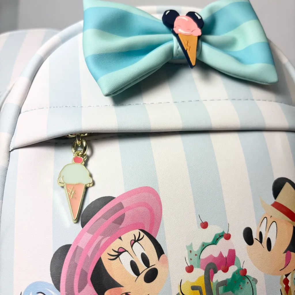 Loungefly Disney Beach Club Resort Mickey Minnie Ice Cream SCENTED Mini Backpack - Image 12