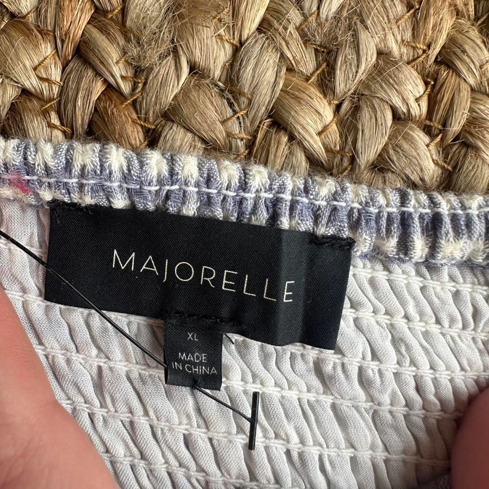 Majorelle Revolve Clementine blue & white gingham puff sleeve milkmaid minidress - Image 6