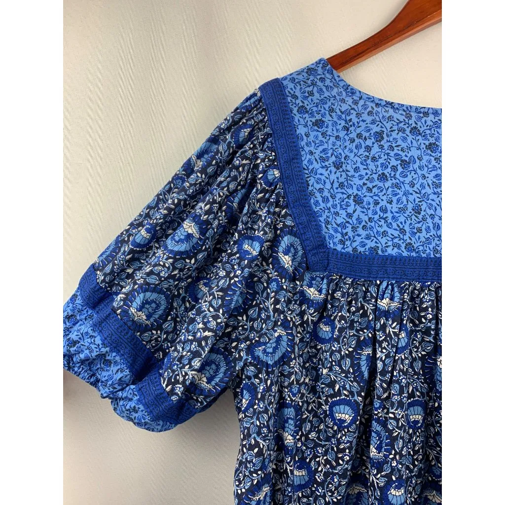 Women’s Old Navy Blue Floral Pattern Blouse Size XL - Image 9