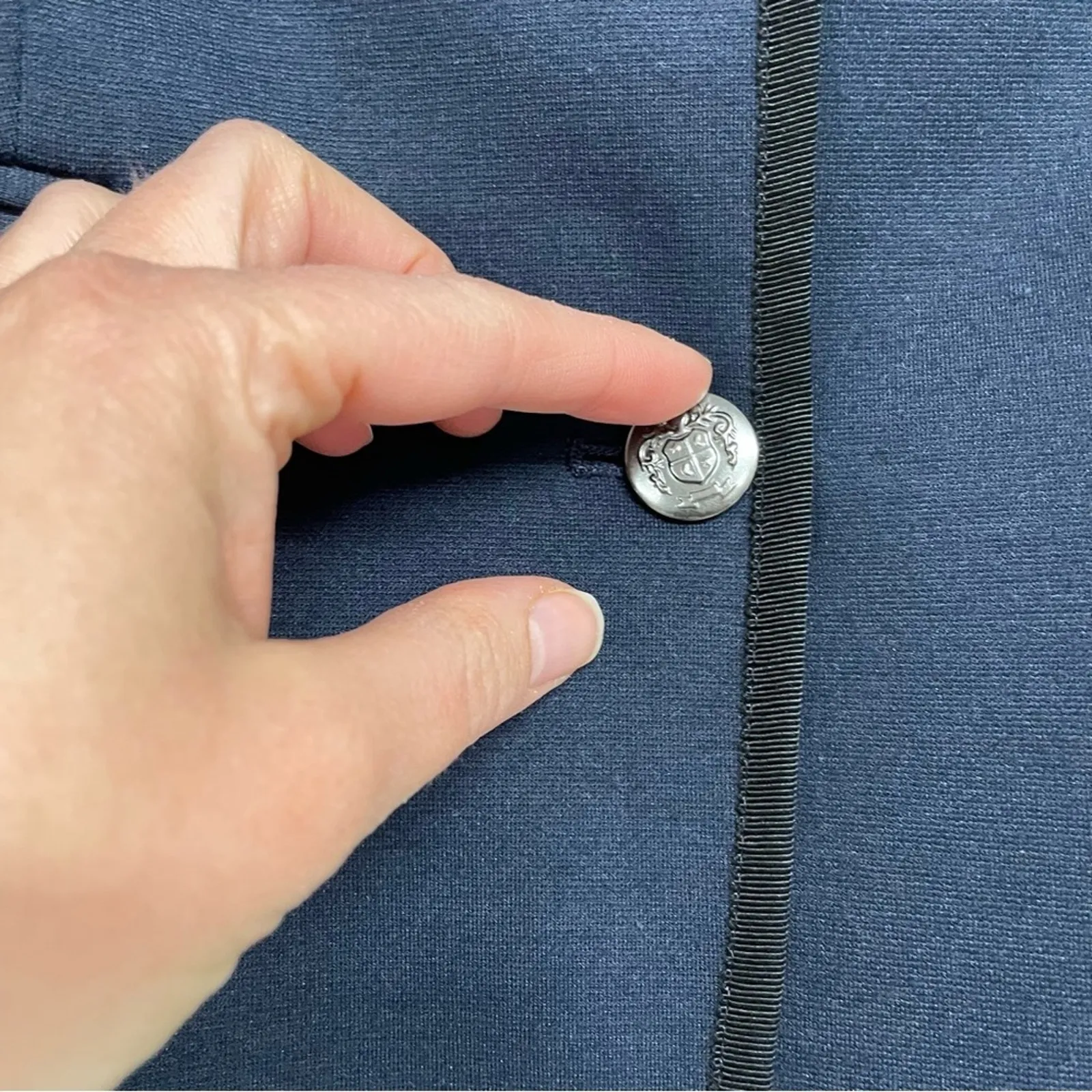 Gap Navy Blue & Black The Academy Blazer Womens 0 Fitted Preppy Classic Academia - Image 3